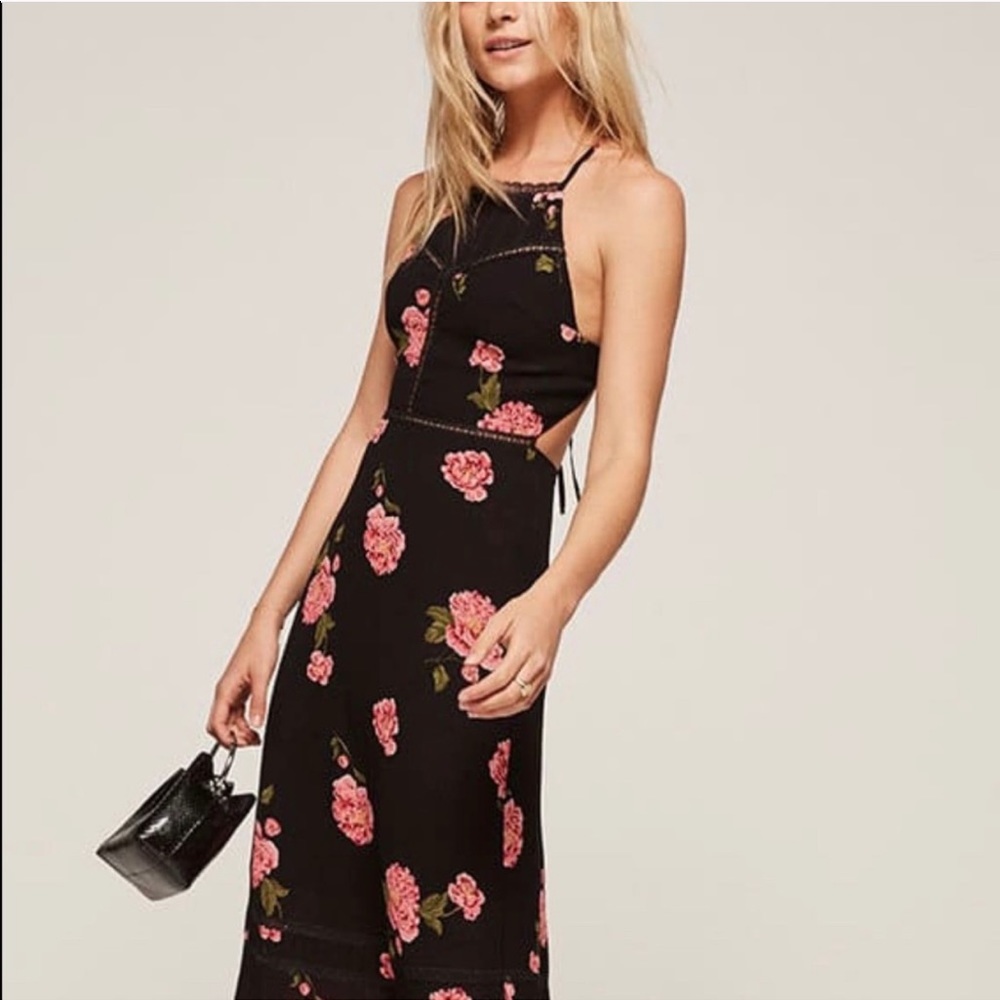 FOREVER 21 Shades of Roses Maxi Dress L